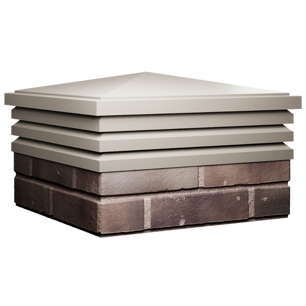 Колпак Zking Бона ХайТек Бежевый на столб 2х2 кирпича (513х513мм) в Златоусте фото