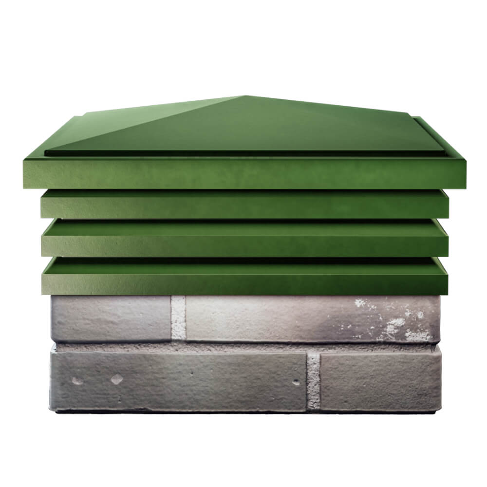 Колпак Zking Бона ХайТек Зеленый на столб 1.5х1.5 кирпича (385х385мм) Златоуст фото