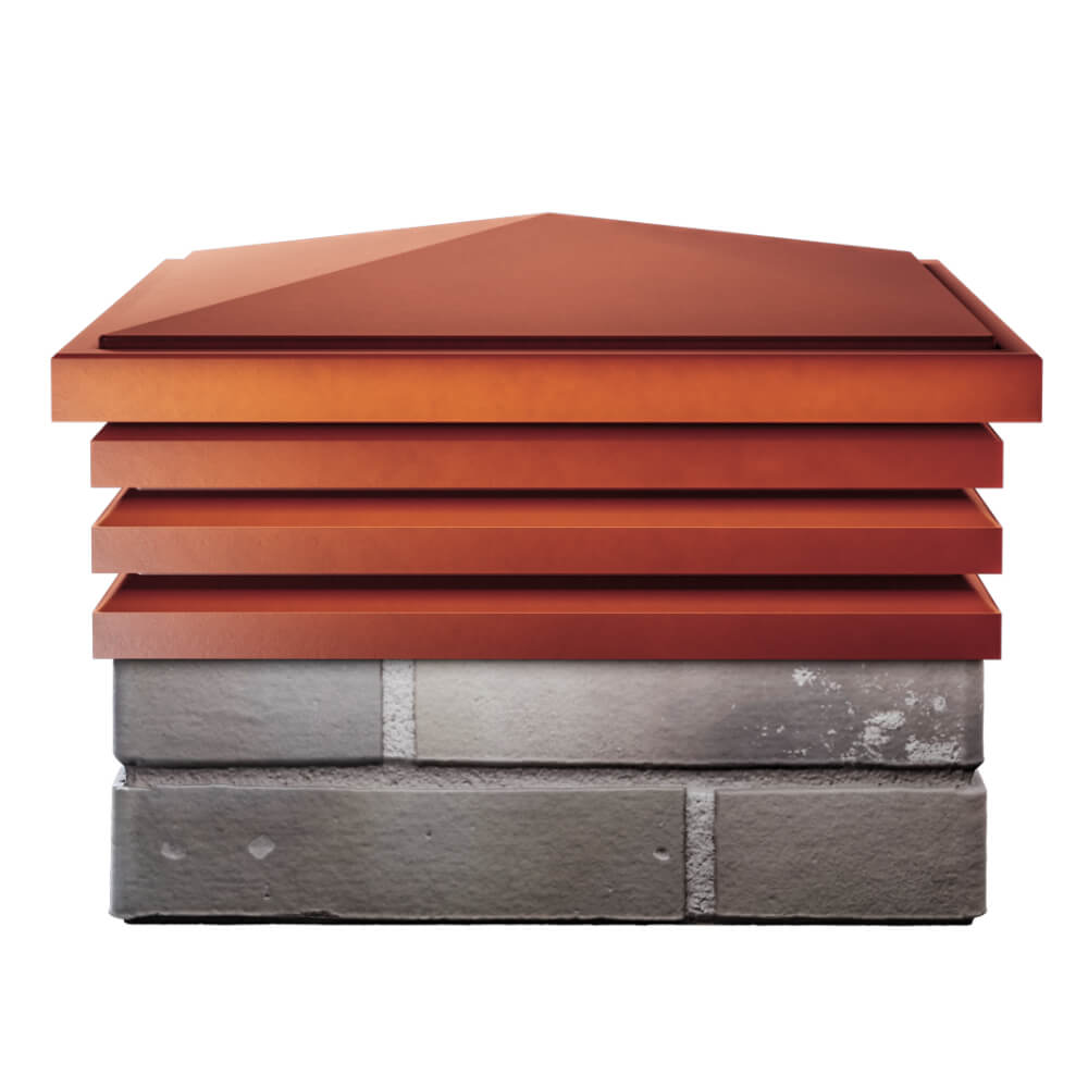 Колпак Zking Бона ХайТек Красный на столб 1.5х1.5 кирпича (385х385мм) Златоуст фото