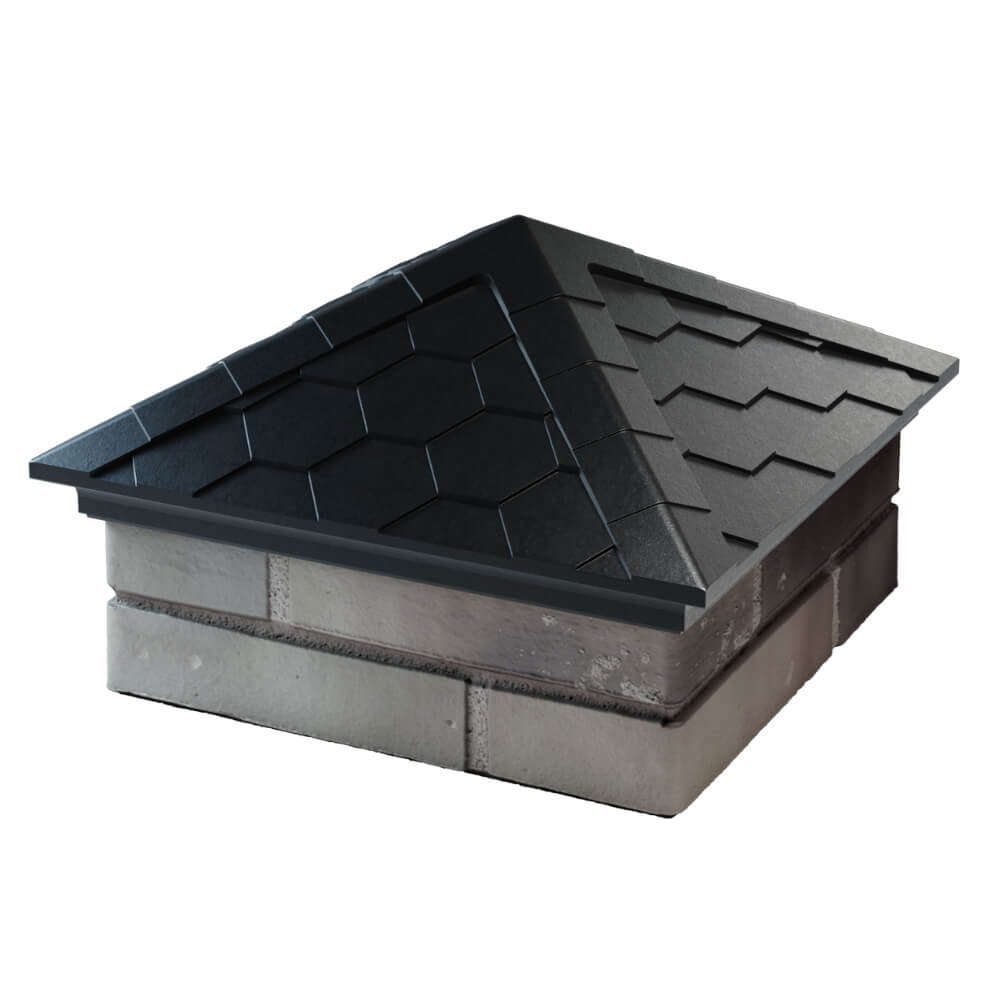 Колпак Zking Эверест Черный на столб 1.5х1.5 кирпича (390х390мм) в Златоусте фото