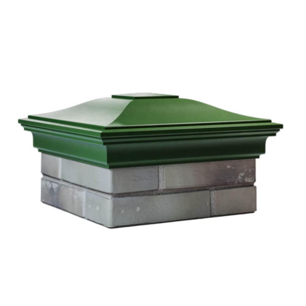 Колпак Zking Монблан Зеленый на столб 1.5х1.5 еврокирпича 0.7НФ (355х355мм) в Златоусте фото