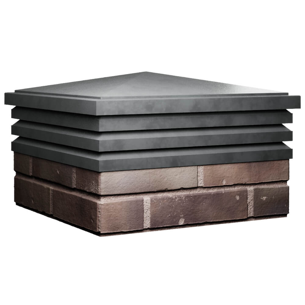 Колпак Zking Бона ХайТек Серый на столб 2х2 кирпича (513х513мм) в Златоусте фото