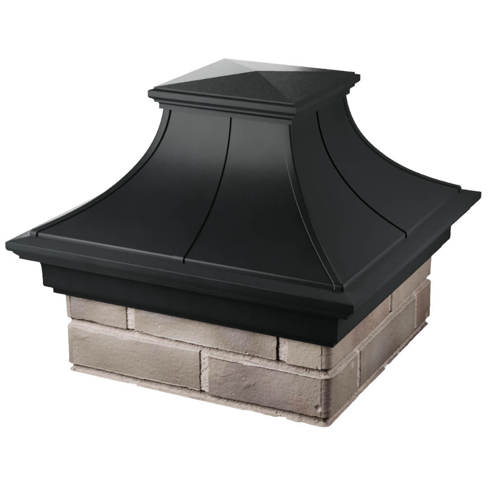 Колпак Zking Монблан Премиум Черный на столб 1.5х1.5 кирпича (385х385мм) в Златоусте фото