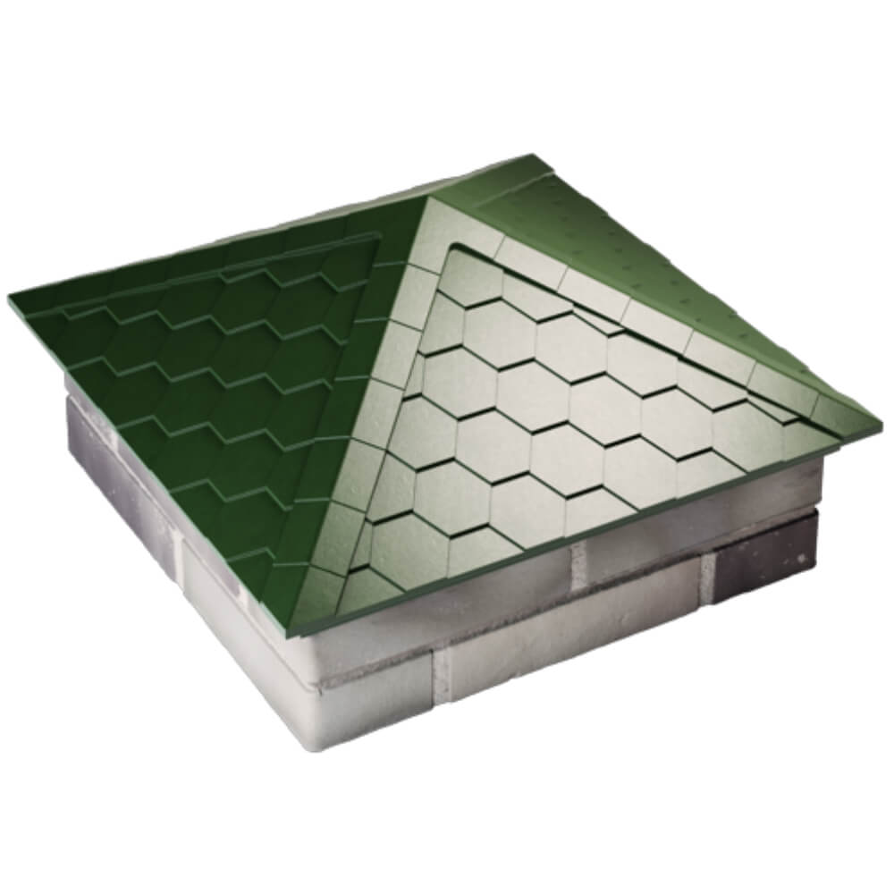 Колпак Zking Эверест Зеленый на столб 2х2 кирпича (535х535мм) Златоуст фото