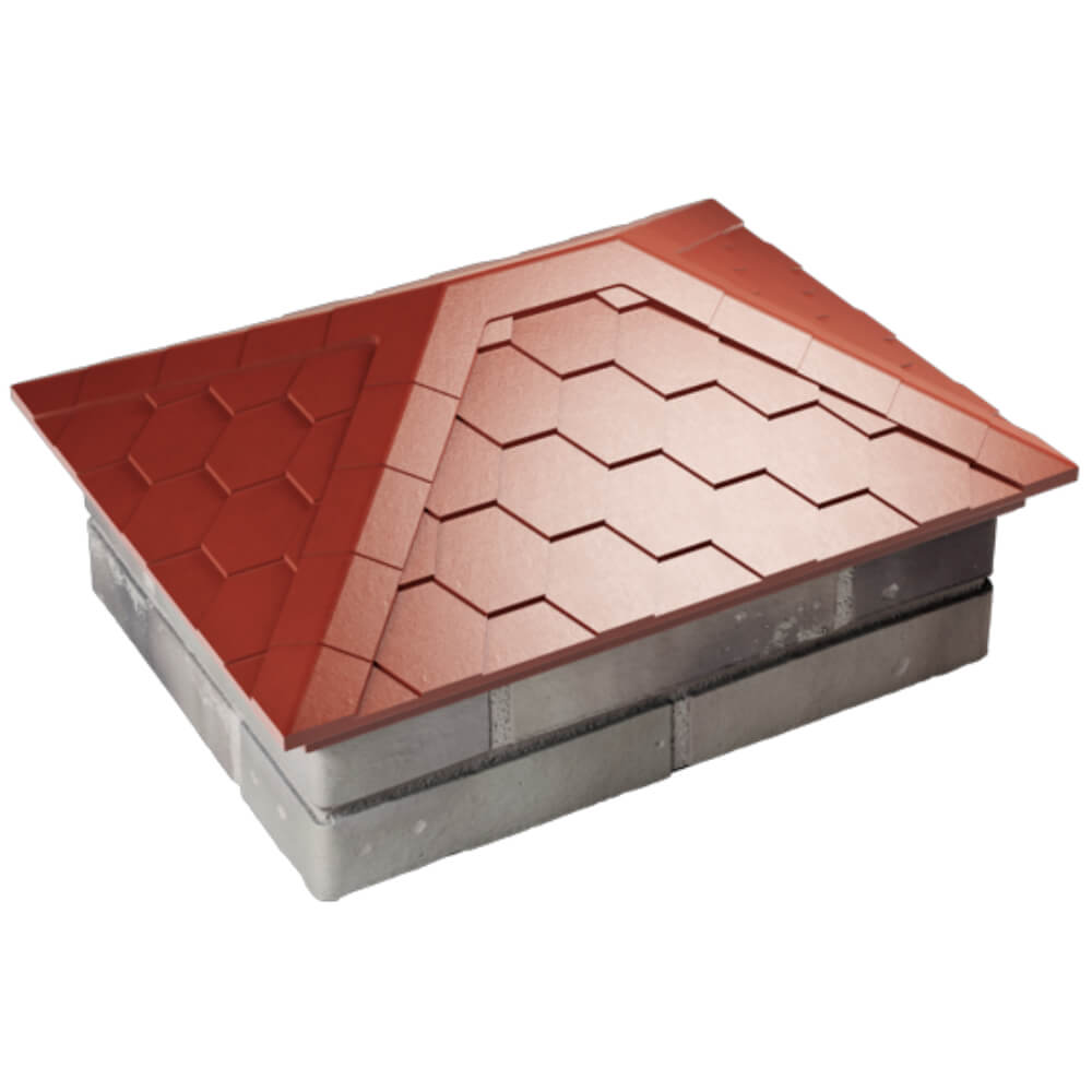 Колпак Zking Эверест Красный на столб 2х1.5 кирпича (520х390мм) Златоуст фото