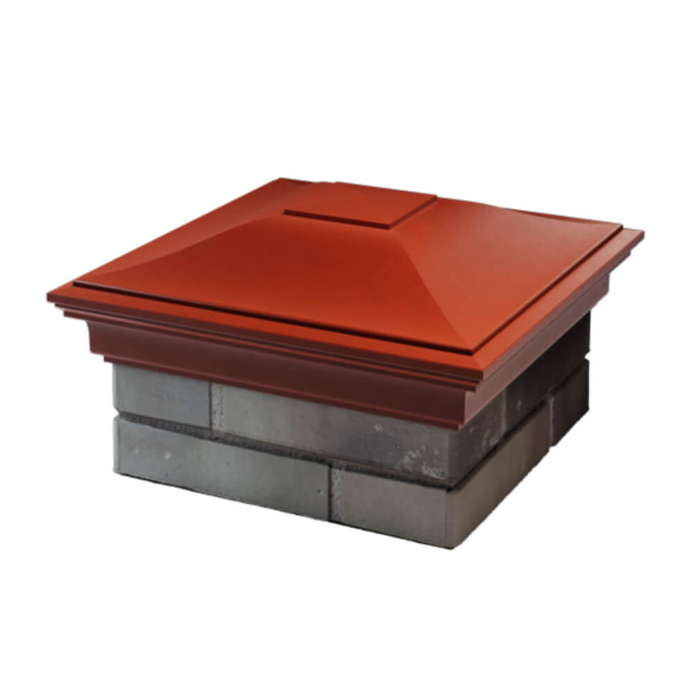 Колпак Zking Монблан Красный на столб 1.5х1.5 еврокирпича 0.7НФ (355х355мм) в Златоусте фото