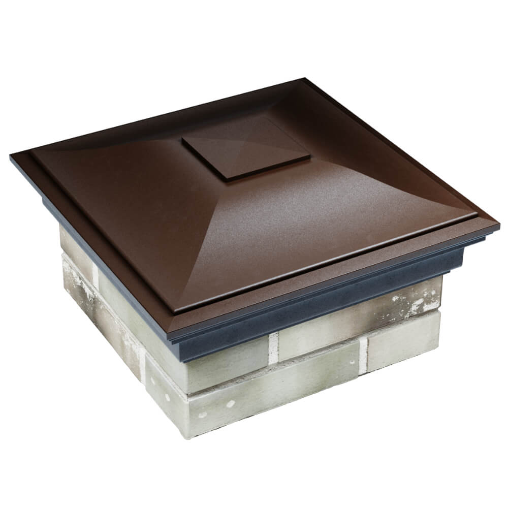 Колпак Zking Монблан Коричневый на столб 1.5х1.5 кирпича (385х385мм) в Златоусте фото