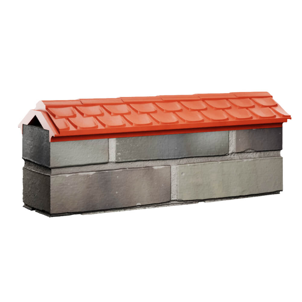 Парапет Zking Эльбрус Красный с посадкой на 0.5 кирпича (130мм) Златоуст фото