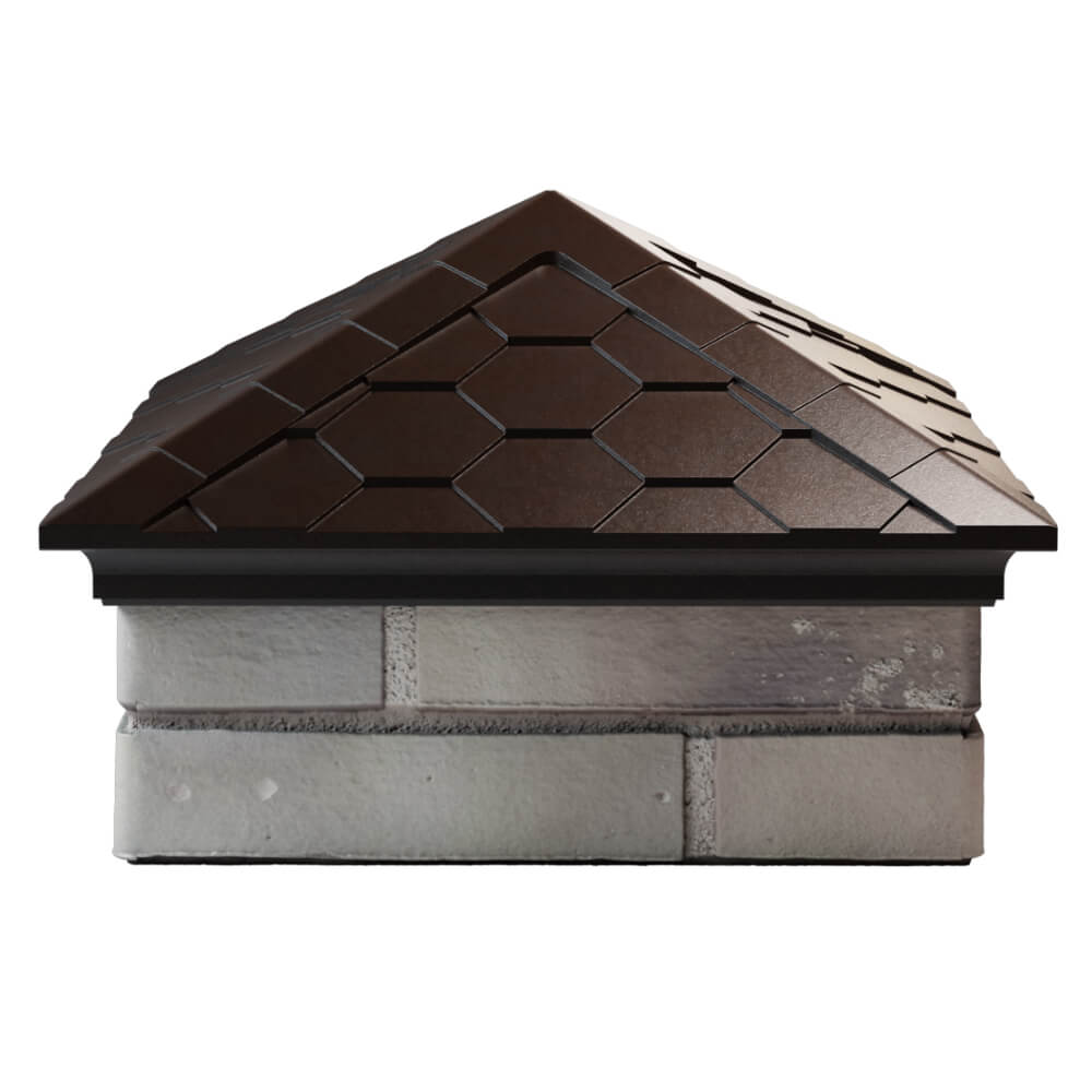 Колпак Zking Эверест Коричневый на столб 1.5х1.5 кирпича (390х390мм) Златоуст фото