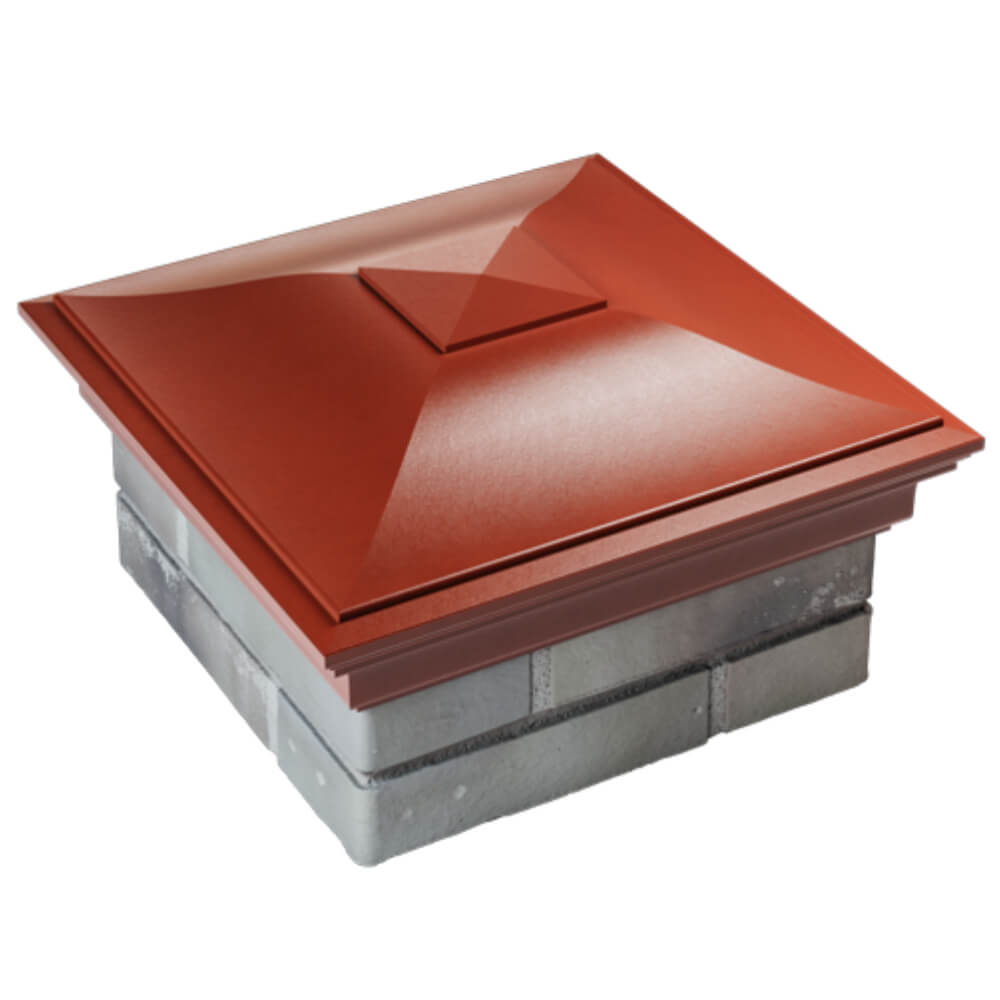 Колпак Zking Монблан Красный на столб 1.5х1.5 кирпича (385х385мм) в Златоусте фото