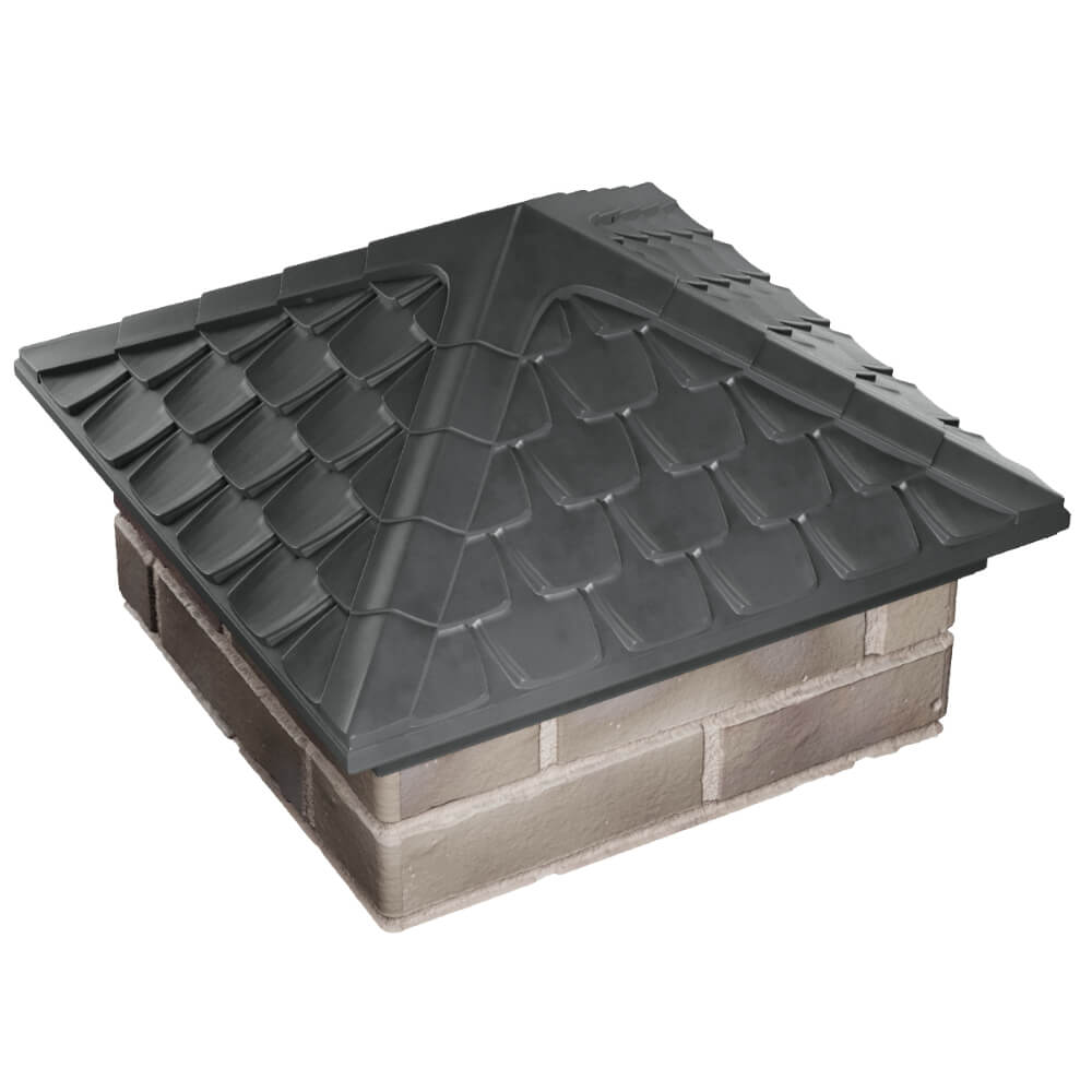 Колпак Zking Эльбрус Серый на столб 1.5х1.5 кирпича (385х385мм) в Златоусте фото