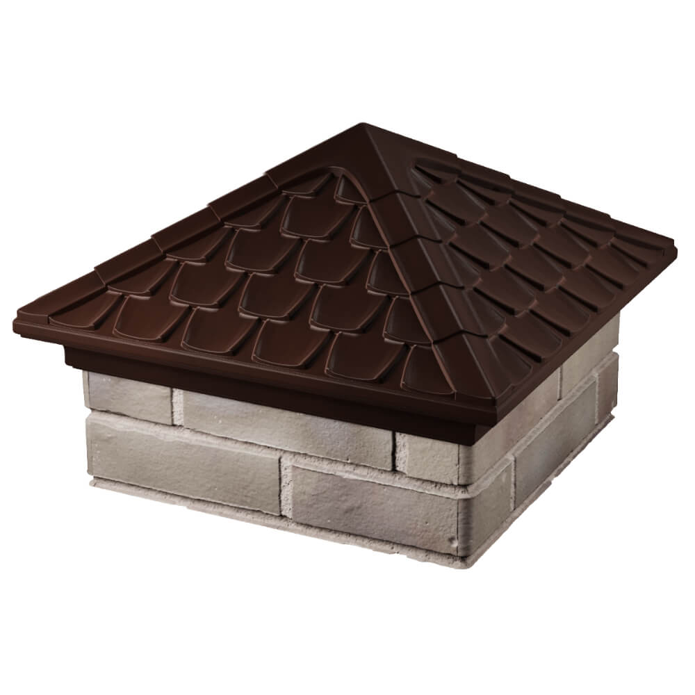 Колпак Zking Эльбрус Коричневый на столб 1.5х1.5 кирпича (385х385мм) в Златоусте фото