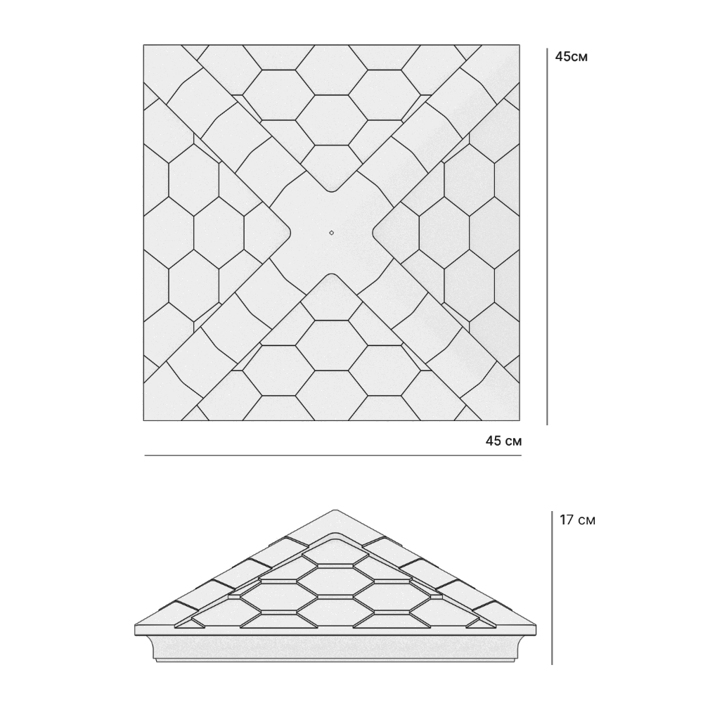 Колпак Zking Эверест Черный на столб 1.5х1.5 кирпича (390х390мм) в Златоусте фото