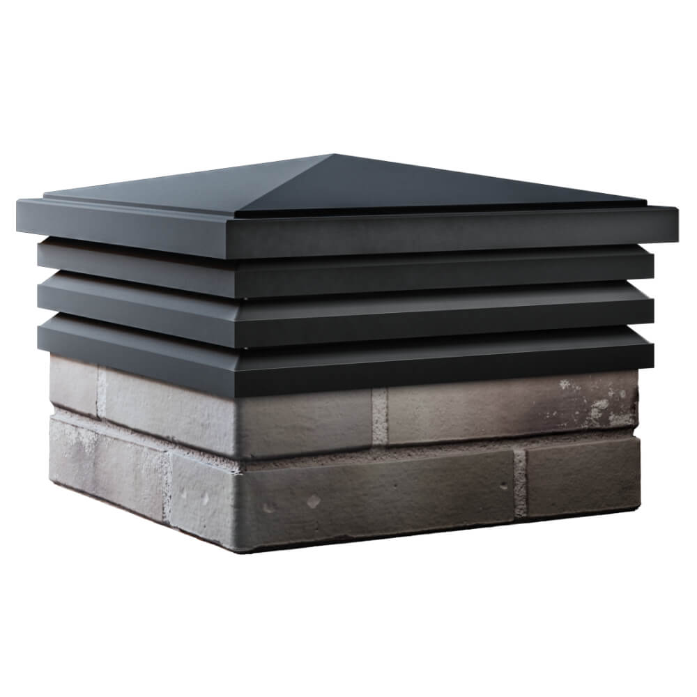 Колпак Zking Бона ХайТек Черный на столб 1.5х1.5 кирпича (385х385мм) в Златоусте фото