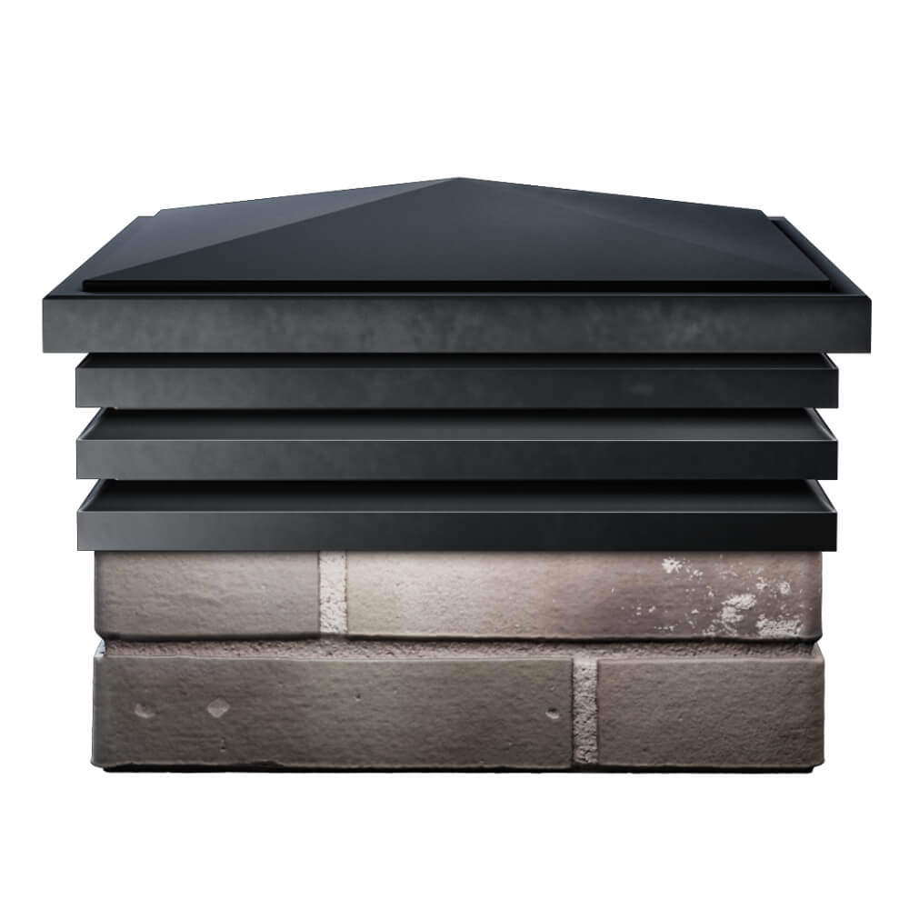 Колпак Zking Бона ХайТек Черный на столб 1.5х1.5 кирпича (385х385мм) Златоуст фото