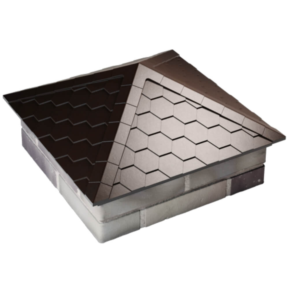 Колпак Zking Эверест Коричневый на столб 2х2 кирпича (535х535мм) Златоуст фото