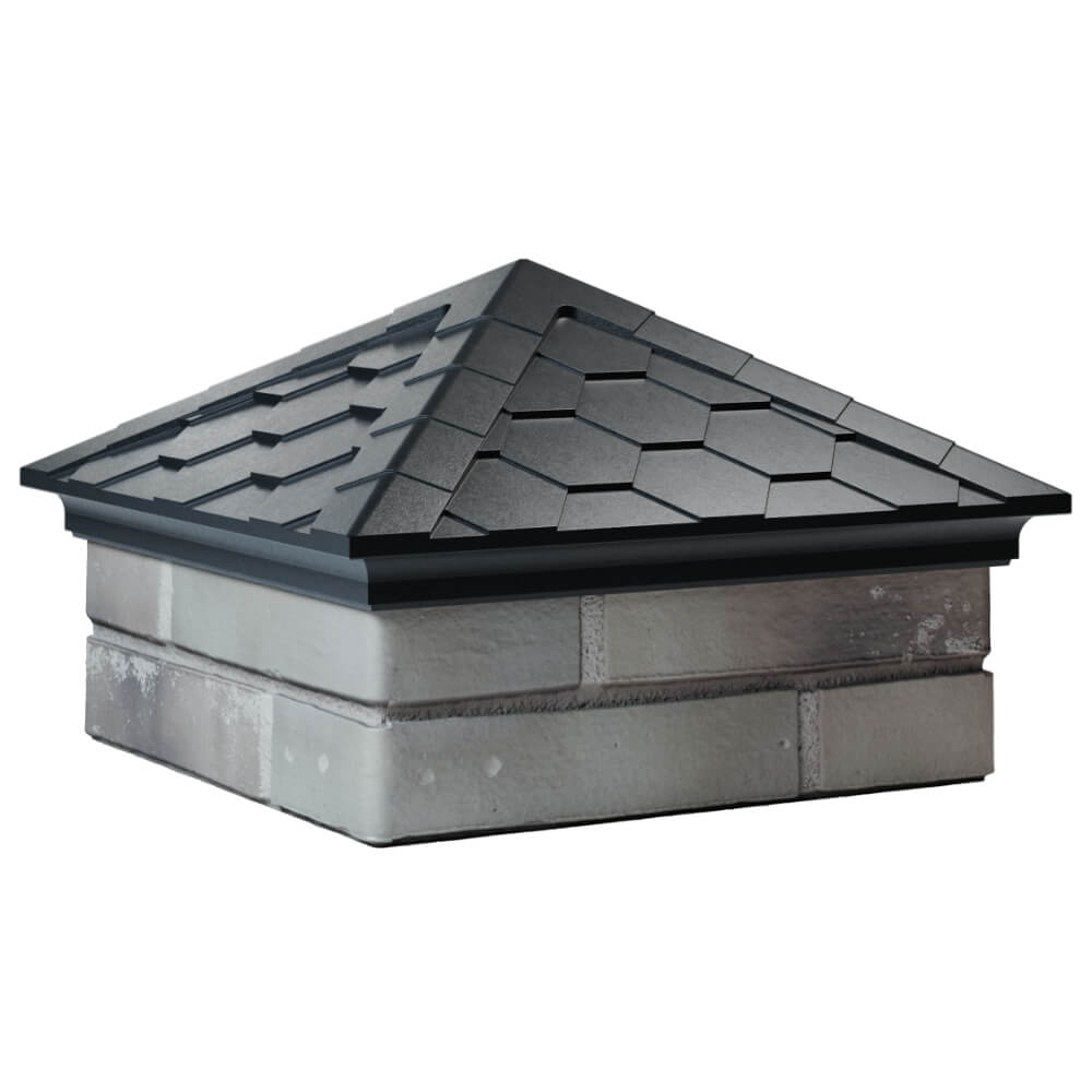 Колпак Zking Эверест Черный на столб 1.5х1.5 кирпича (390х390мм) в Златоусте фото