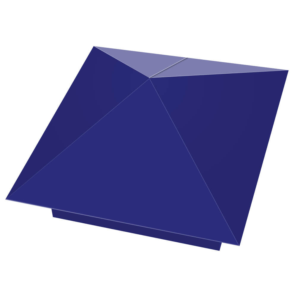 Колпак металлический 400х400мм RAL5002 Синий Ультрамарин заборный Златоуст фото