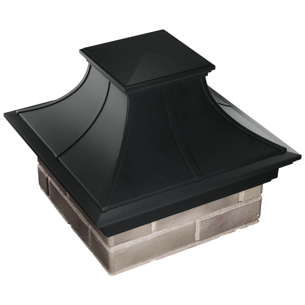 Колпак Zking Монблан Премиум Черный на столб 1.5х1.5 кирпича (385х385мм) в Златоусте фото