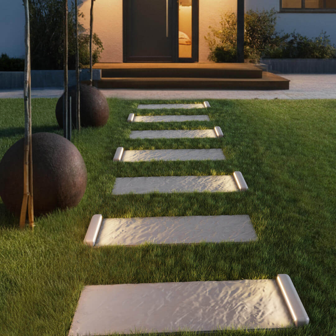 LED Светильник для шаговой плиты STONE Светлая Галька 330х75х98мм в Златоусте фото