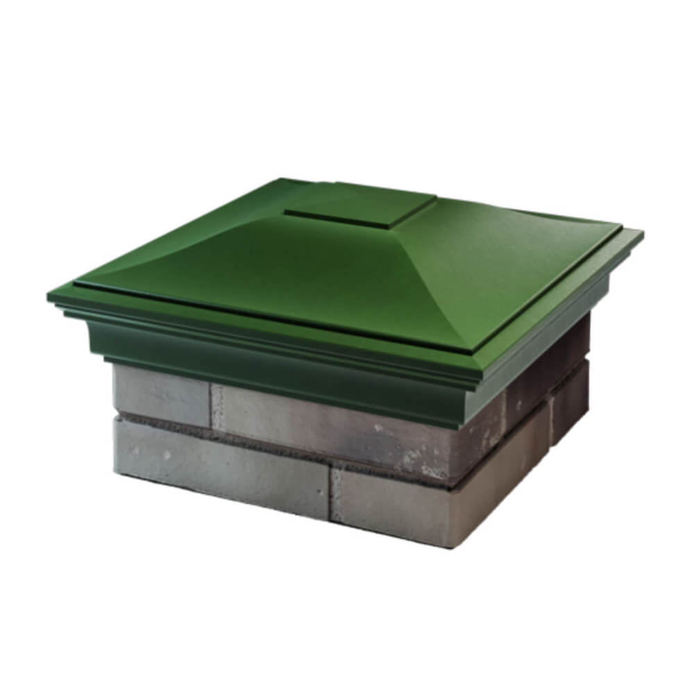 Колпак Zking Монблан Зеленый на столб 1.5х1.5 еврокирпича 0.7НФ (355х355мм) в Златоусте фото