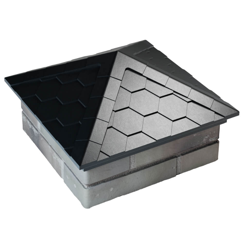 Колпак Zking Эверест Черный на столб 1.5х1.5 кирпича (390х390мм) в Златоусте фото