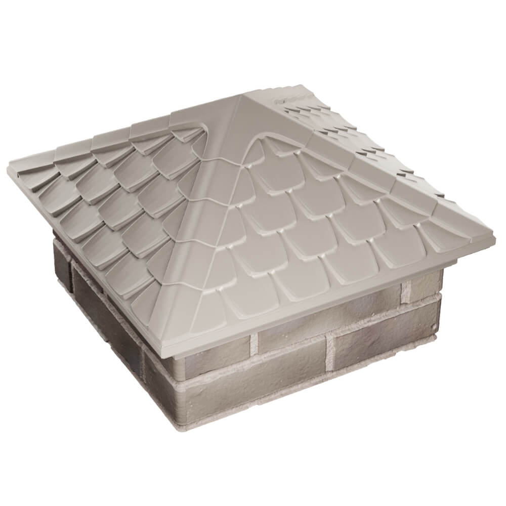 Колпак Zking Эльбрус Бежевый на столб 1.5х1.5 кирпича (385х385мм) в Златоусте фото