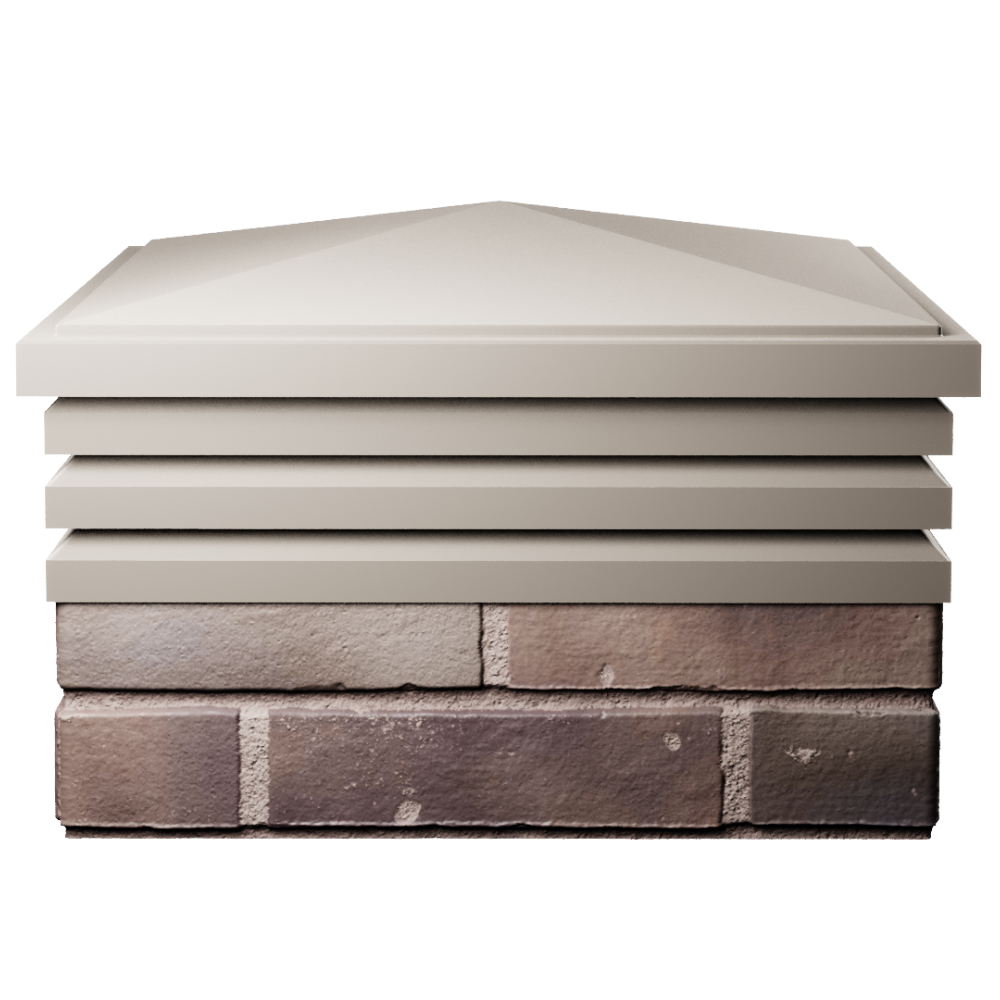 Колпак Zking Бона ХайТек Бежевый на столб 2х2 кирпича (513х513мм) Златоуст фото