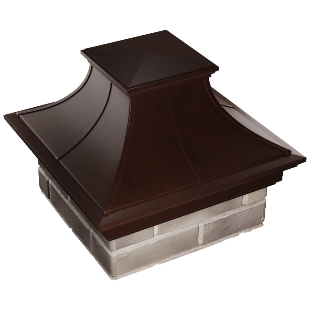 Колпак Zking Монблан Премиум Коричневый на столб 1.5х1.5 кирпича (385х385мм) в Златоусте фото
