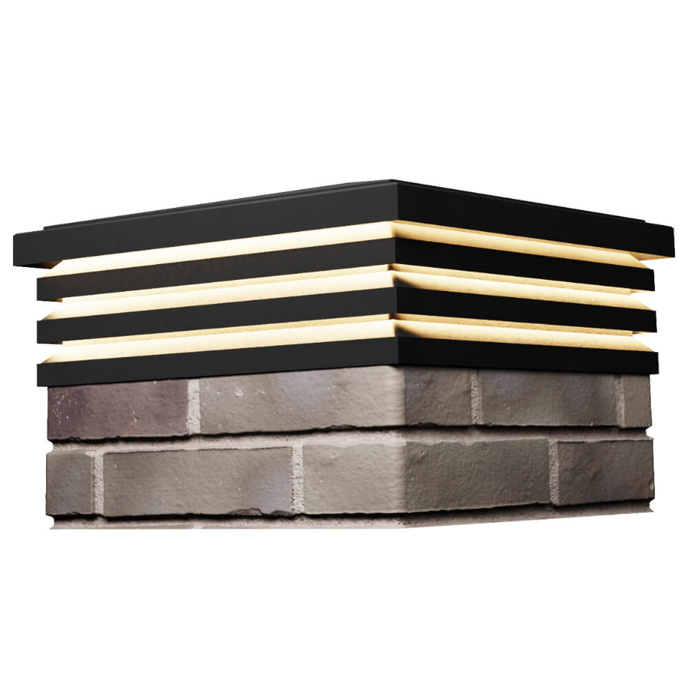 Колпак Zking Бона ХайТек Черный на столб 1.5х1.5 кирпича (385х385мм) с подсветкой в Златоусте фото