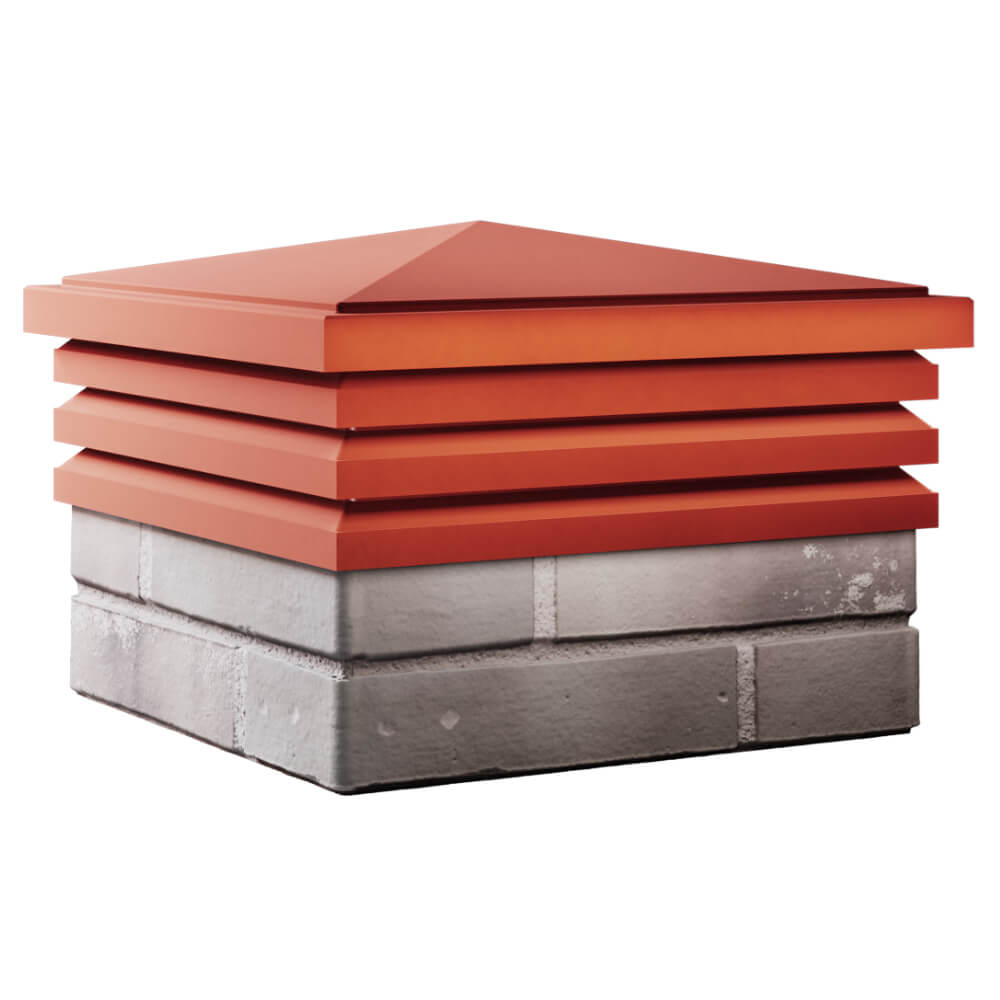 Колпак Zking Бона ХайТек Красный на столб 1.5х1.5 кирпича (385х385мм) в Златоусте фото