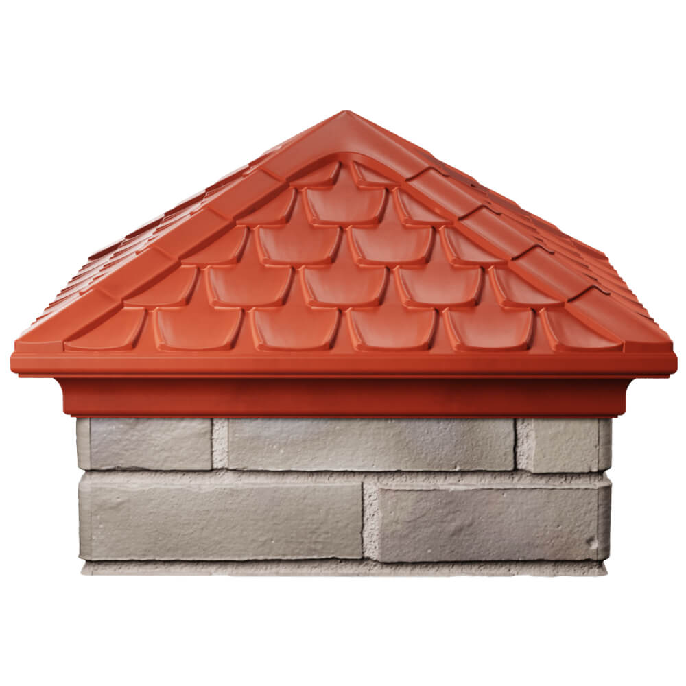 Колпак Zking Эльбрус Красный на столб 1.5х1.5 кирпича (385х385мм) Златоуст фото