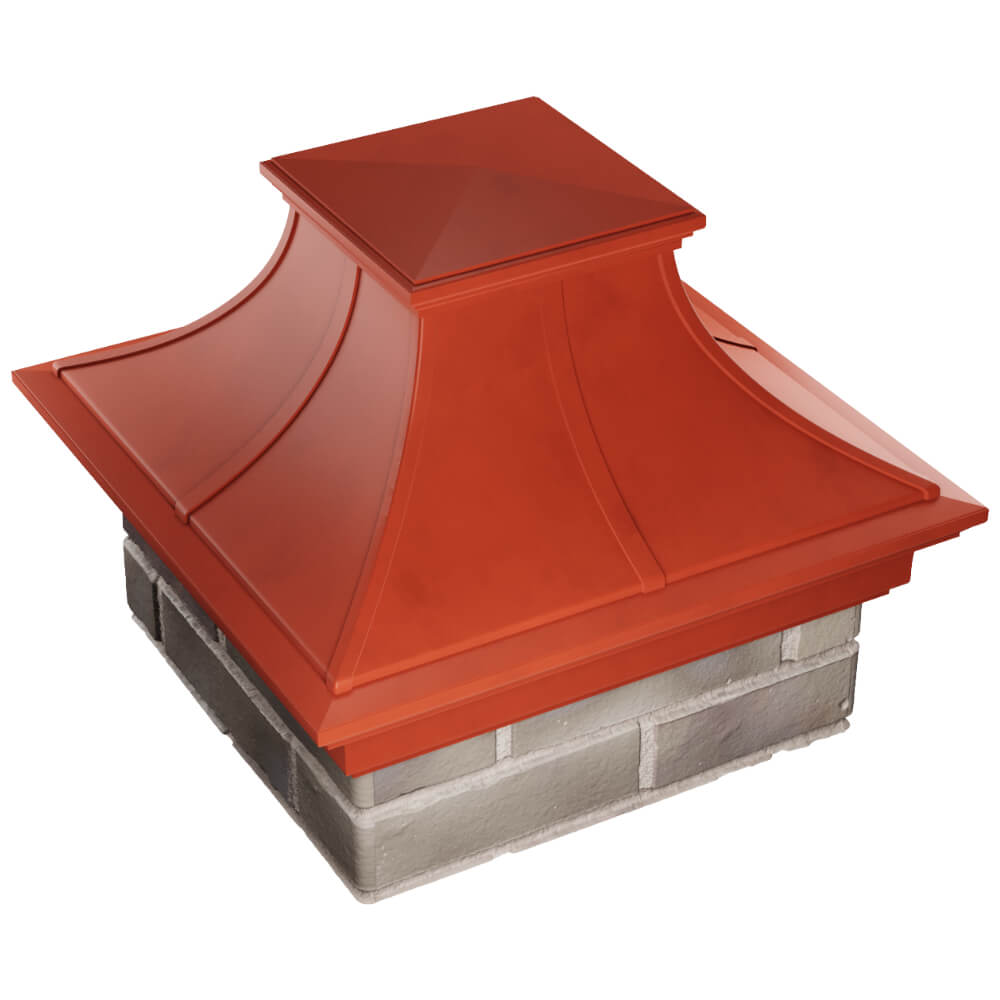 Колпак Zking Монблан Премиум Красный на столб 1.5х1.5 кирпича (385х385мм) в Златоусте фото