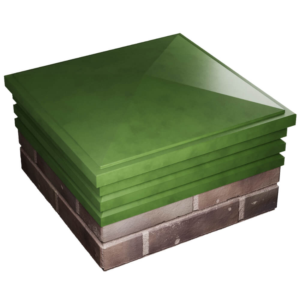 Колпак Zking Бона ХайТек Зеленый на столб 2х2 кирпича (513х513мм) в Златоусте фото