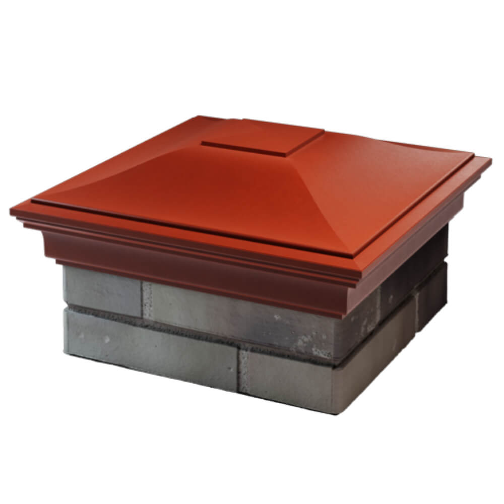 Колпак Zking Монблан Красный на столб 1.5х1.5 кирпича (385х385мм) в Златоусте фото