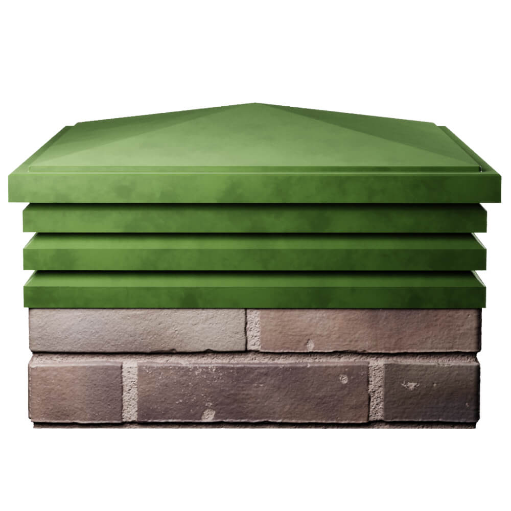 Колпак Zking Бона ХайТек Зеленый на столб 2х2 кирпича (513х513мм) Златоуст фото