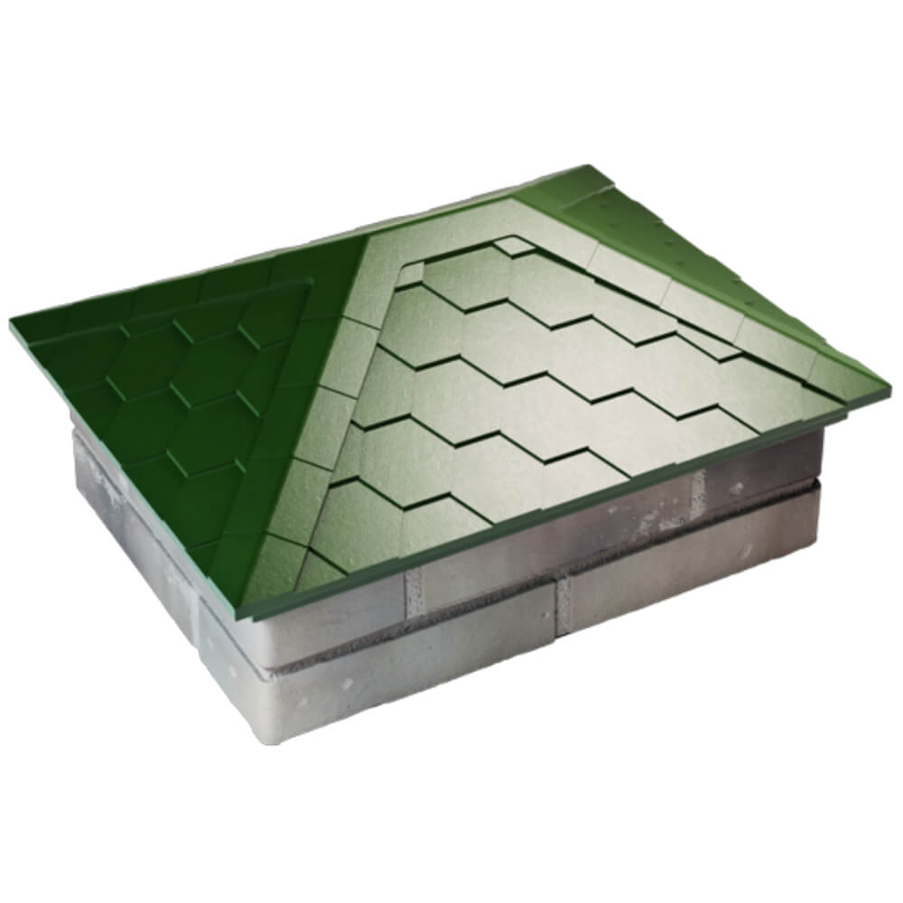 Колпак Zking Эверест Зеленый на столб 2х1.5 кирпича (520х390мм) Златоуст фото