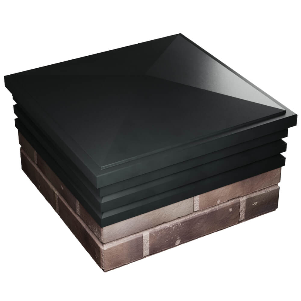 Колпак Zking Бона ХайТек Черный на столб 2х2 кирпича (513х513мм) в Златоусте фото