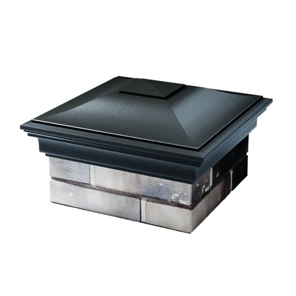 Колпак Zking Монблан Черный на столб 1.5х1.5 еврокирпича 0.7НФ (355х355мм) в Златоусте фото