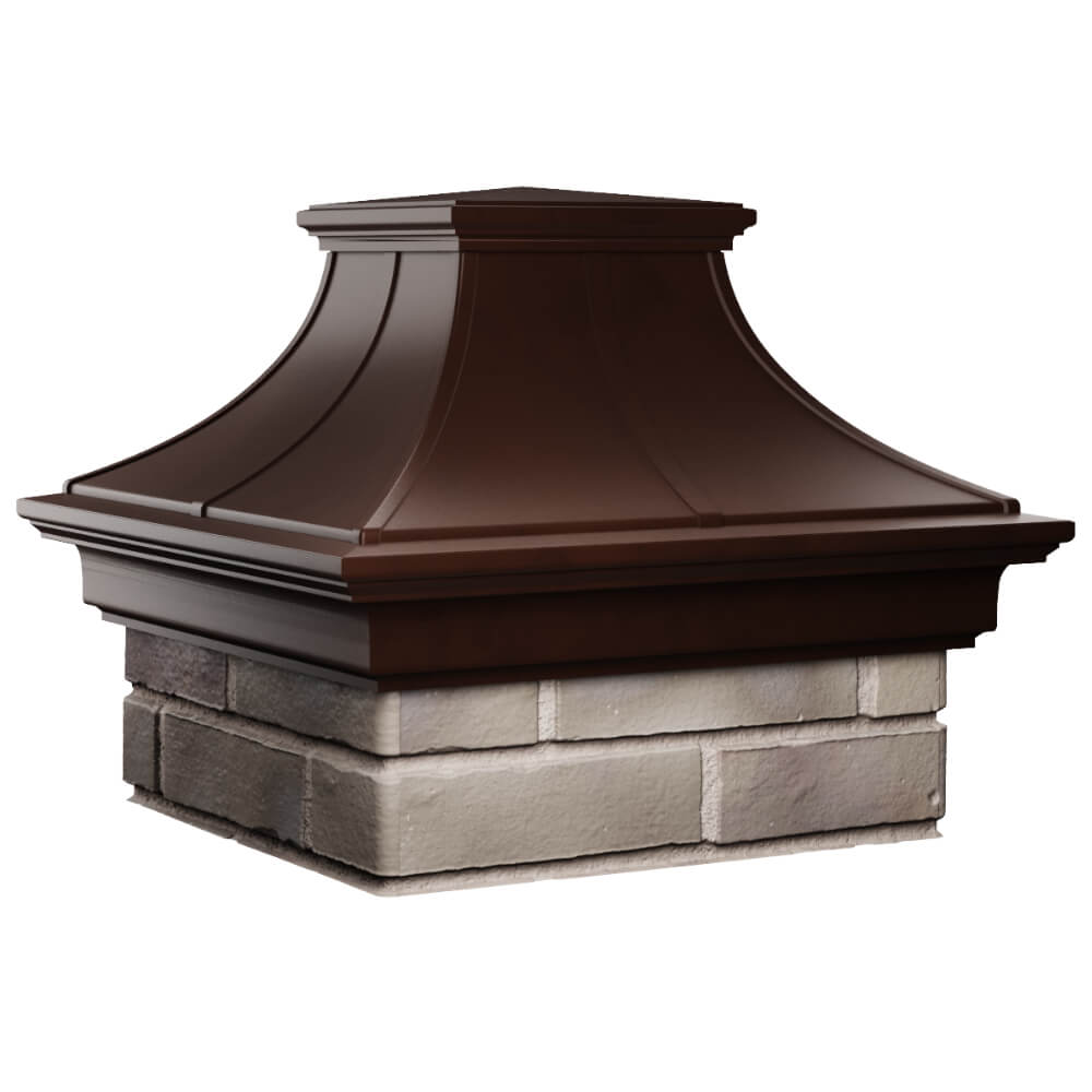Колпак Zking Монблан Премиум Коричневый на столб 1.5х1.5 кирпича (385х385мм) в Златоусте фото