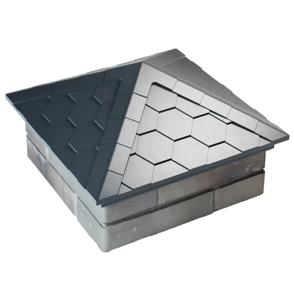 Колпак Zking Эверест Серый на столб 1.5х1.5 кирпича (390х390мм) в Златоусте фото