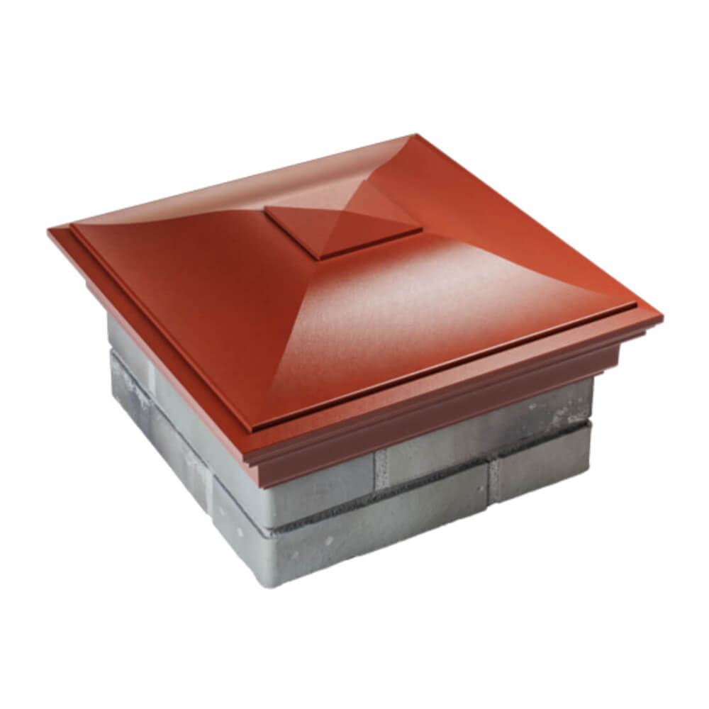 Колпак Zking Монблан Красный на столб 1.5х1.5 еврокирпича 0.7НФ (355х355мм) в Златоусте фото