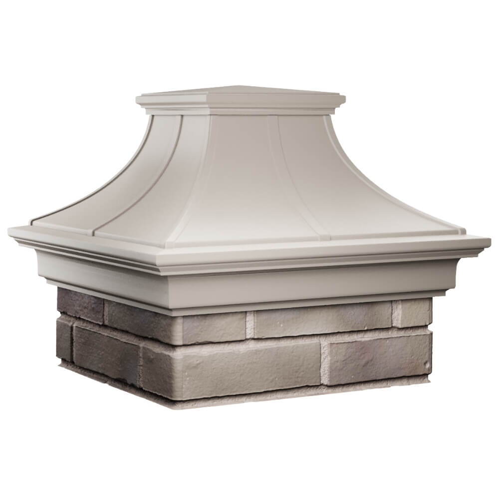 Колпак Zking Монблан Премиум Бежевый на столб 1.5х1.5 кирпича (385х385мм) в Златоусте фото