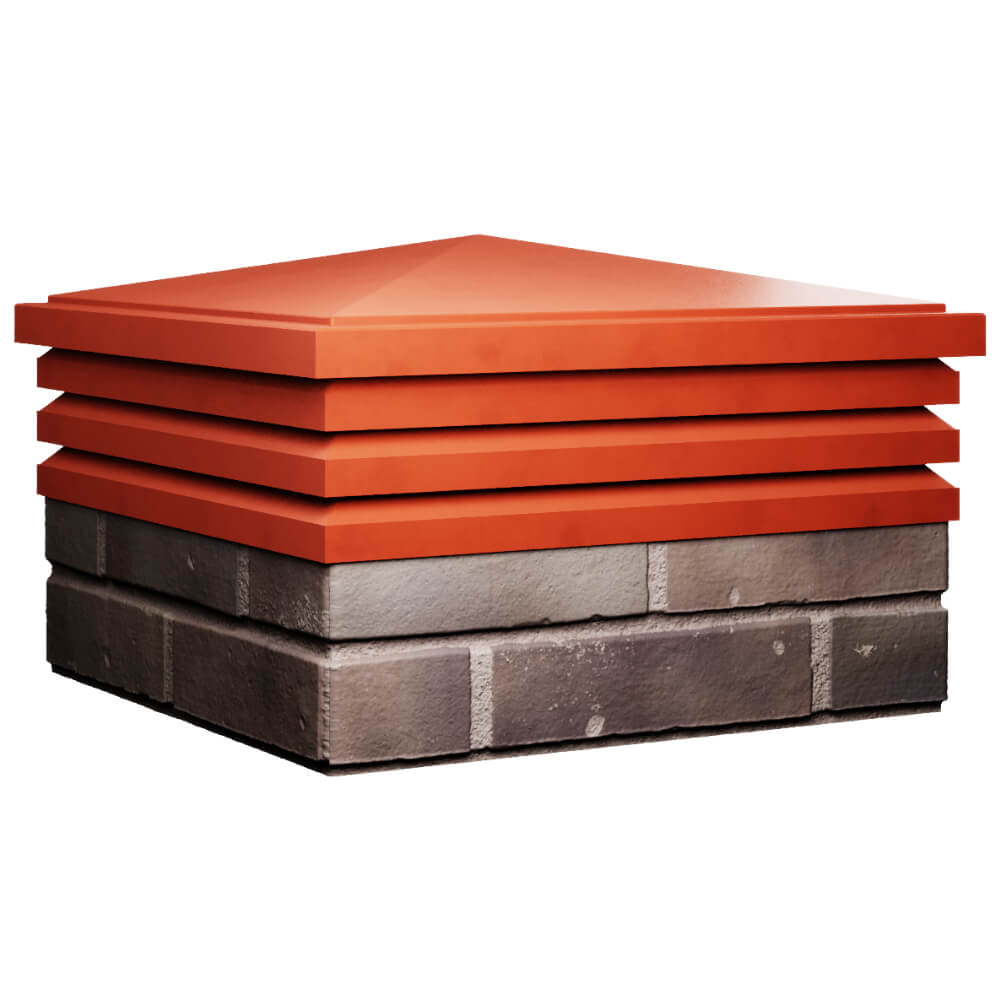 Колпак Zking Бона ХайТек Красный на столб 2х2 кирпича (513х513мм) в Златоусте фото