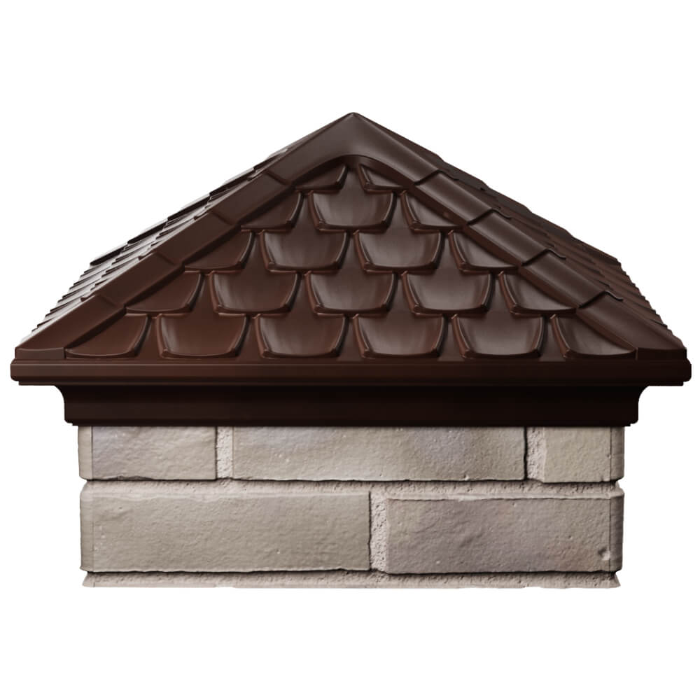Колпак Zking Эльбрус Коричневый на столб 1.5х1.5 кирпича (385х385мм) Златоуст фото