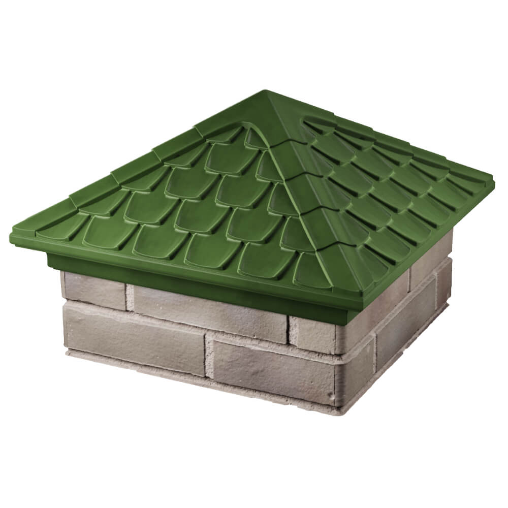 Колпак Zking Эльбрус Зеленый на столб 1.5х1.5 кирпича (385х385мм) в Златоусте фото