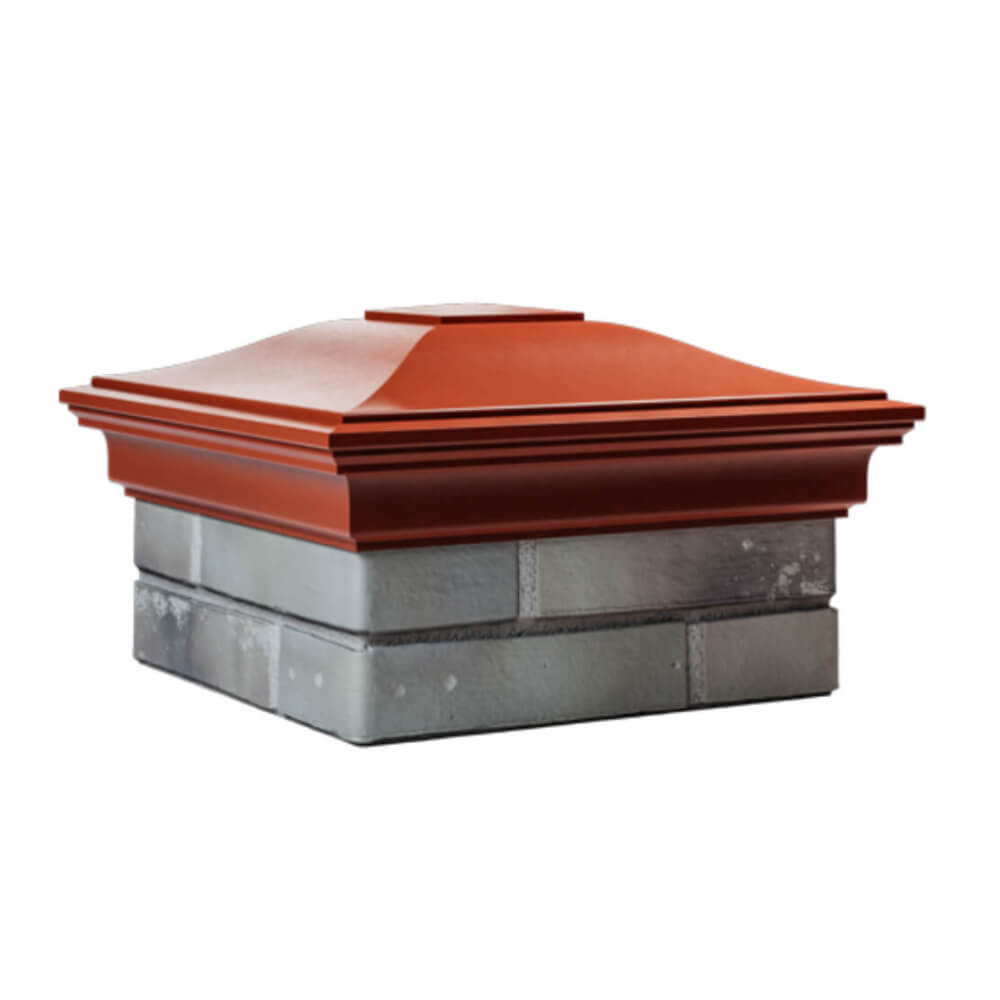 Колпак Zking Монблан Красный на столб 1.5х1.5 еврокирпича 0.7НФ (355х355мм) в Златоусте фото