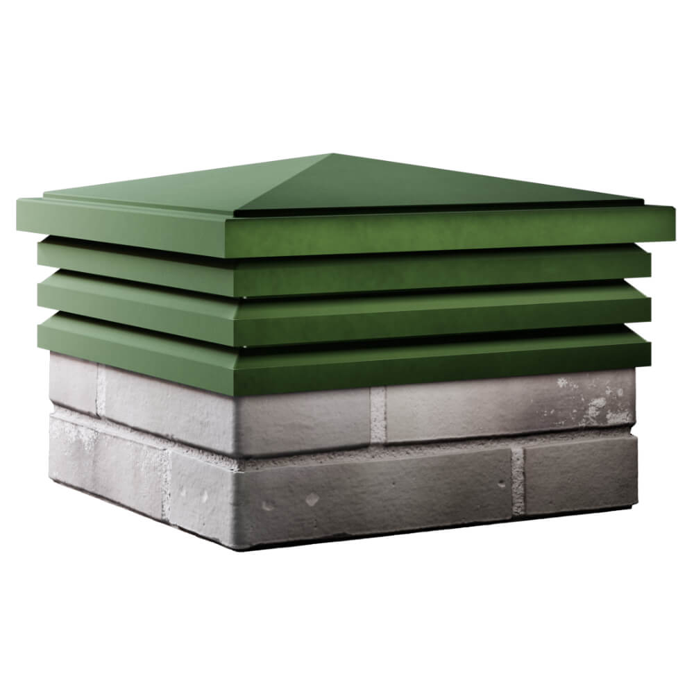 Колпак Zking Бона ХайТек Зеленый на столб 1.5х1.5 кирпича (385х385мм) в Златоусте фото