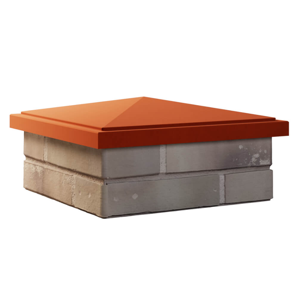 Колпак Zking БонаМоно Красный на столб 1.5х1.5 кирпича (385х385, 400х400мм) в Златоусте фото