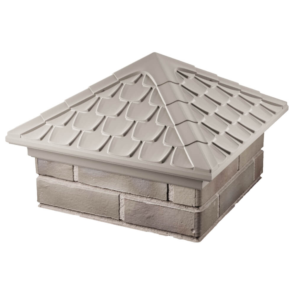 Колпак Zking Эльбрус Бежевый на столб 1.5х1.5 кирпича (385х385мм) в Златоусте фото